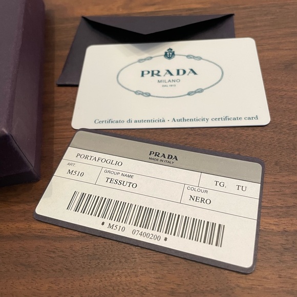Authentic Prada Wallet - Portafoglio Tessuto M510 Black Tri-Fold - Original Box - Picture 5 of 6